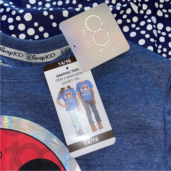 Unisex Disney 100 Years Mickey Mouse Shirt - Shiny Front and Back Graphics - Picture 4 of 4